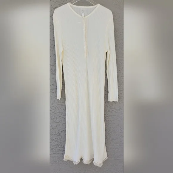 Vintage La Perla Joelle Cream Ribbed Loungewear Slip | Size Small NWOT - Picture 3 of 14